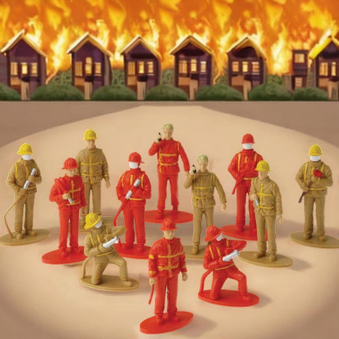 U.S. Toy Heroic Firefighter Figures, 12-Pack Fireman Figurines for Pretend Play and Birthday Gifts
