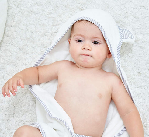 Set 2 HIPHOP PANDA Hooded Baby Towel and Washcloths - Layer Ultra Soft Absorbent Towel - Newborn Bath Face Towel