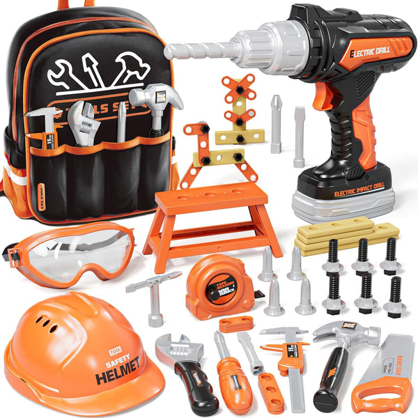 KidBloom Toddler Tool Set with Backpack, 50 PCS Kids Tool Set with