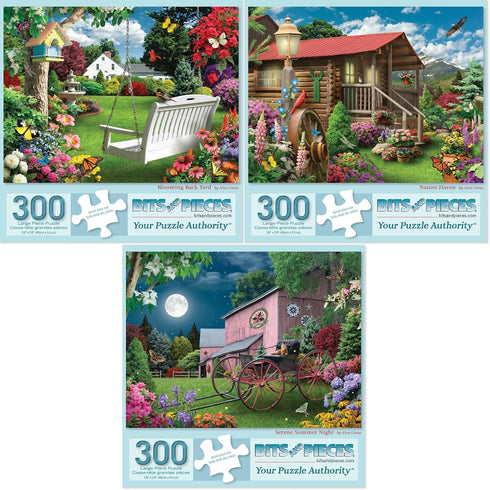 Bits and Pieces - Value Set of (3) 300 Piece Jigsaw Puzzles