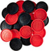 24 Jumbo Replacement Checkers: Extra Red/Black Interlocking Plastic Pieces for Board Games, 2.75" Wide