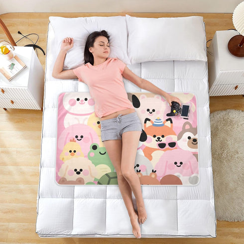 siphylline 52" 34" Cartoon Cute Animals Pink Extra Large Resuable Toddler Mattress Pads Waterproof Washable Baby Diaper