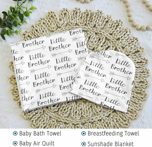 Newborn Swaddle Blanket with Beanie Set, Soft Stretchy Blanket for 0-3 Months Baby Boys and Girls