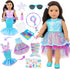 American 18 Inch Doll Makeup Accessories and Mermaid Clothes Set,Included 2 Pieces