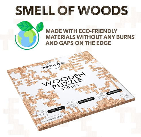 Mind Bending Wooden Jigsaw Puzzle, Aztec Labyrinth - Expert Level Gift for Adults and Kids, 130 Pieces