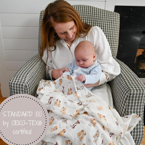 100% 47 47 Inches LollyBanks Baby Blanket, Cotton Muslin Swaddle Blankets for Boys and Girls, Large x Infant Receiving