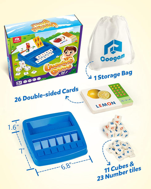 Coogam Matching Letter Game, Alphabet Spelling Flash Cards, Montessori Early Learning Educational Gift for Kids