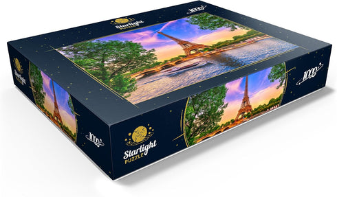 MyPuzzle Premium 1000 Piece Jigsaw Puzzle: The Eiffel Tower and Seine River at Sunset in Paris, France