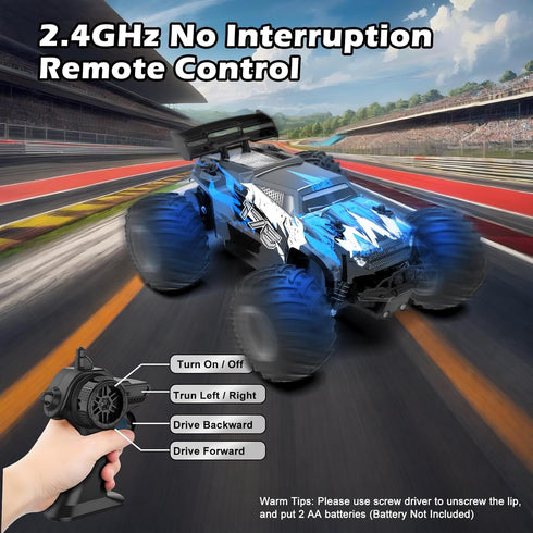 Sjpzwcrl Rechargeable Remote Control Car Toys: - Hand Controlled Monster Truck for Boy Electric Rock Crawler Toys