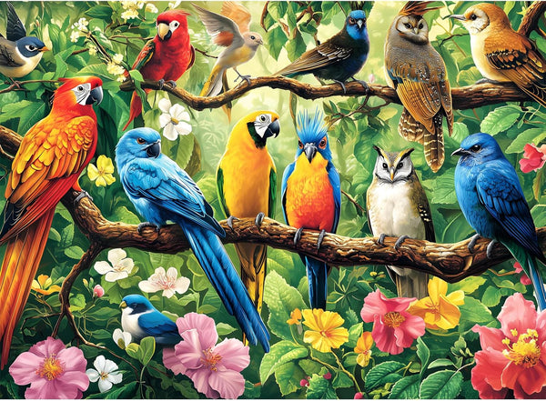 Nitktaia 300 Piece Puzzle for Adults,Jungle Parrots Jigsaw Puzzles Adults Kids Seniors,Large Piece