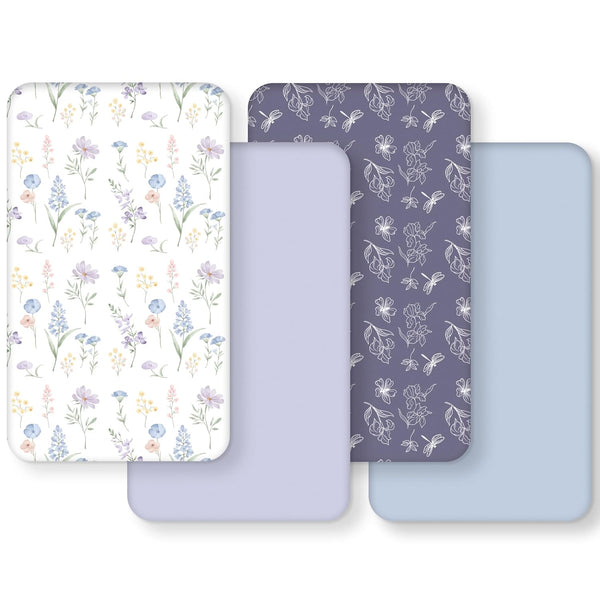 Crib Sheets Girl, Toddler Bed Sheets Fitted for 52x28Standard Crib and Toddler