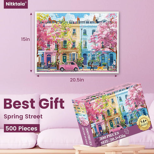 Nitktaia 500 500 Gifts,20.5x15in Pieces Jigsaw Puzzles for Adults,Beautiful Spring Puzzle for Teens Adults Elderly