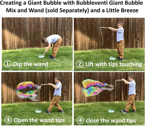 Bubbleventi Giant Bubble Mix | 100% Vegan Non-Toxic Powder Makes 10 Gallons of Premium Bubble Solution for Kids