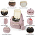Geestock Diaper Bag Small Backpack, Stylish Quilted Baby Bag with Changing Pad, Pink Color