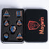 Metal DND Polyhedral Dice - Large Stripe Glitter Metallic 7pcs Set for Role Playing Games