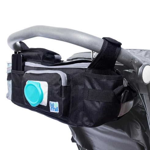 Lil & Mil Crossbody Diaper Bag with Wipes Pocket | Convenient Small Diaper Bag | Doubles as Hanging Stroller Organizer