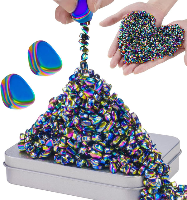 JUNYANG Magnetic Balls, 1000+ Mini Magnetic Putty, with 2 Large Smooth Magnetic