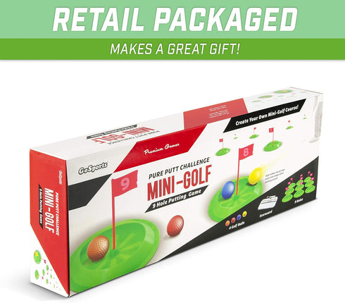 GoSports Pure Putt Challenge Mini Golf Game, Build Your Own Course at Home, Includes 9 Holes and Balls