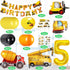 SOIAODRAH 5 Construction Birthday Party Supplies Years Old,Construction Balloons Construction Party Balloon Garland Kit