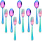 E-far 10-Piece Rainbow Toddler Utensils, Stainless Steel Silverware Set for Kids, Safe Forks and Spoons