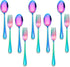 E-far 10-Piece Rainbow Toddler Utensils, Stainless Steel Silverware Set for Kids, Safe Forks and Spoons