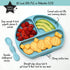 PrimaStella Unbreakable Silicone Baby & Toddler Plate and Spoon Feeding Set - Pacific Blue