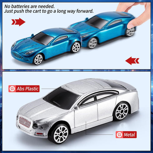 Toddler Car Toys for Boys Ages 3-6, Die Cast Racing Car Toys Set with Play Mat Gift for Kids