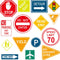Zonon 15 Pieces Road Signs Wall Decal, Traffic Street Signs Stickers for Kids Bedroom, Classroom Decor