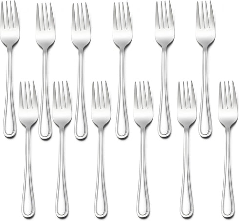 LIANYU 12-Piece Toddler Forks, Kids Silverware Forks for Ages 2-10, Children Cutlery Flatware Set, Dishwasher Safe