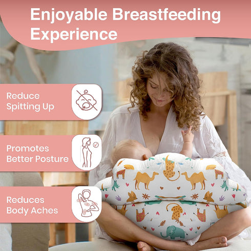 PILLANI Nursing Pillow for Breastfeeding, Breast Feeding Pillow with Security Fence for Enhanced Comfort, Baby Registry