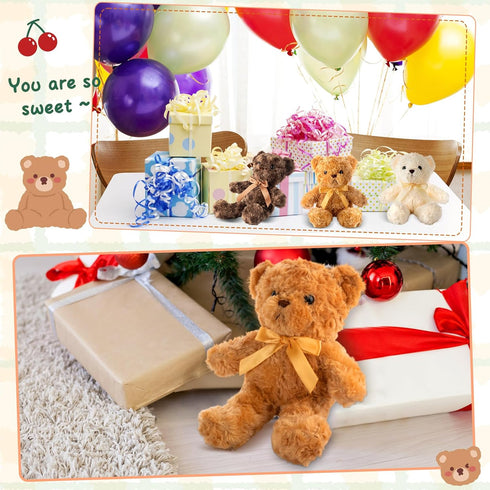 Jenaai 12 Pieces Stuffed Animals, Soft Party Gift Plush Bears for Baby Shower Centerpieces, Birthday Decorations (11.8