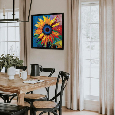 PICKFORU Sunflower Puzzles for Adults 1000 Pieces, Colorful Gradient Flower Fine Art Jigsaw