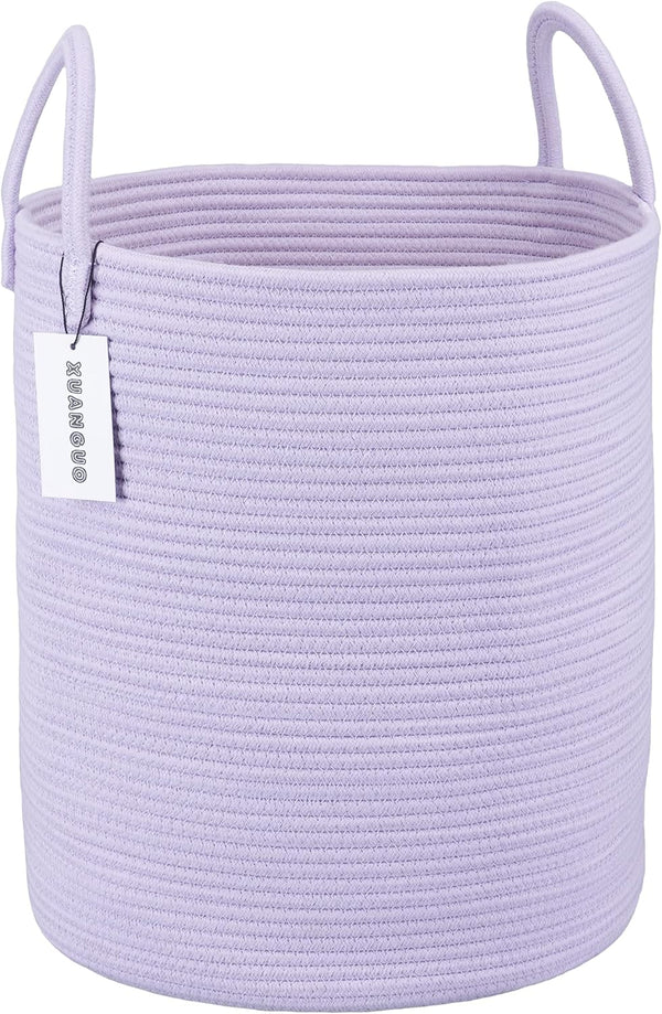 XUANGUO Rope Laundry Basket Hamper for Clothes Woven Storage Basket for Living