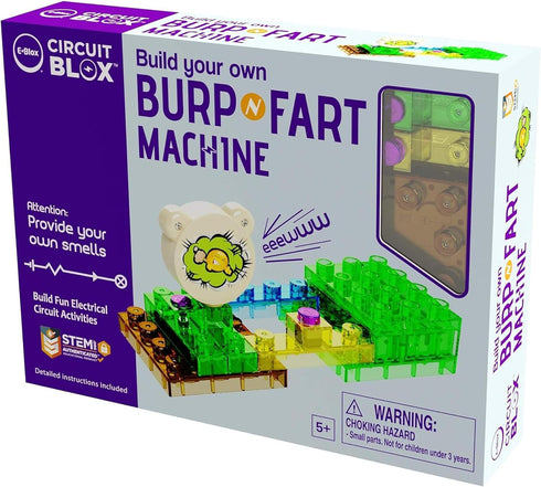 E-Blox Building Blocks STEM Circuit Kit, Build Your Own Burp & Fart Machine, Funny Sounds for Brick & Structure Science