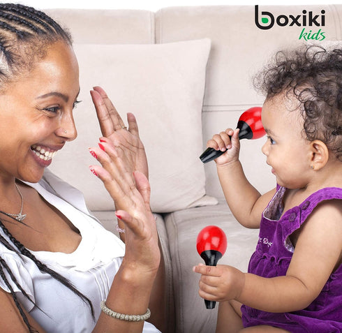 Boxiki kids Musical Instruments Set, 16 PCS - Toddler Educational & Musical Percussion with Tambourine, Maracas & More