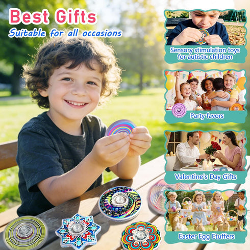 nobleboy 50 Pack Funny Fidget Spinner Toys Bulk Mini,Birthday Gifts Party Favors Supplies Goodie Bags Stuffers for Kids