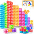 52pcs Magnetic Blocks - Translucent Magnetic Cubes, Building Blocks Magnet Toys for Kids, Montessori STEM Sensory Toys