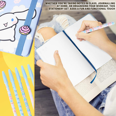 Set Get Trend Hello Kitty Gifts Cinnamoroll Stationary Cute Notebook Pens Kawaii Pencil Case Anime Stickers Journal