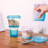 OVOY Cereal On the Go Cups Breakfast Drink Cups Portable Yogurt and Cereal To-Go Container Cup (Blue)