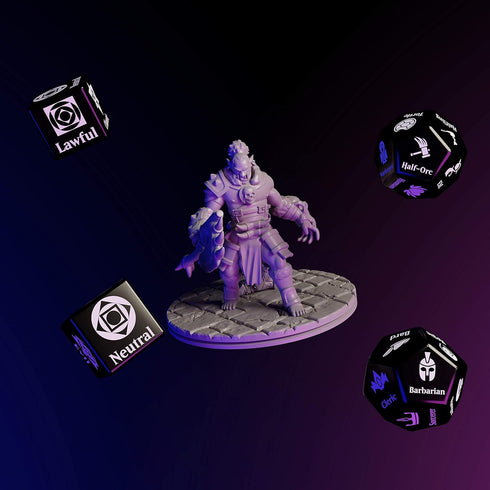 Citadel Black Character Randomizer Dice Set for Dungeons and Dragons 5th Edition, Randomize Class, Race, & Alignment