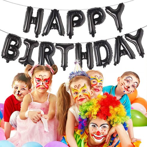 Happy Birthday Balloon Banner - 16 Inch 3D Aluminum Foil Inflatable Hanging Letter Kit for 1st Birthday Kids