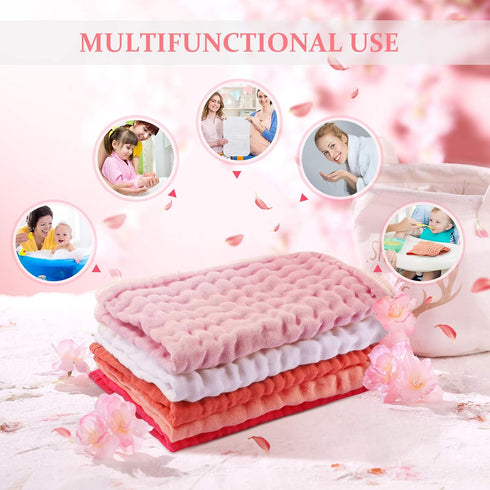 Hicarer 6 Count Muslin Burp Cloths, Cotton Baby Burping Rags, Large 20 x 10 Inch, Soft Absorbent Multicolor Wash Cloths