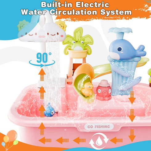 Cosminy 2026 3+, 4-8 Upgraded Water Table for Toddlers Water Table for Kids Ages with Pump, Play Sink with Running