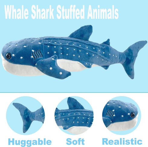 21in Whale Shark Stuffed Animal, Whale Shark Plush Toy, Kids Plush Pillows, Stuffed Blue Whale Doll