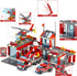 QLT QIAOLETONG City Fire Station Building Kit, 774 Pcs Set Including Fire Station, Fire Truck, Helicopter, Fire