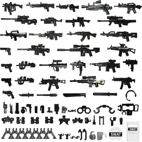 Military Weapons Pack, Classic Building Block Military Toy Accessories Hat, Piece Army