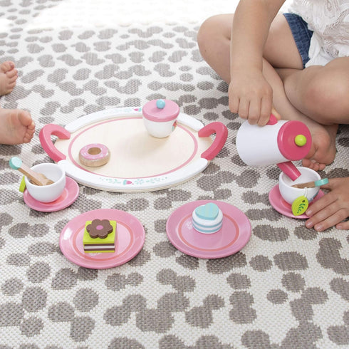 Playset 3+ Fat Brain Toys Let's Have a Tea Party - Wooden Pretend for Ages
