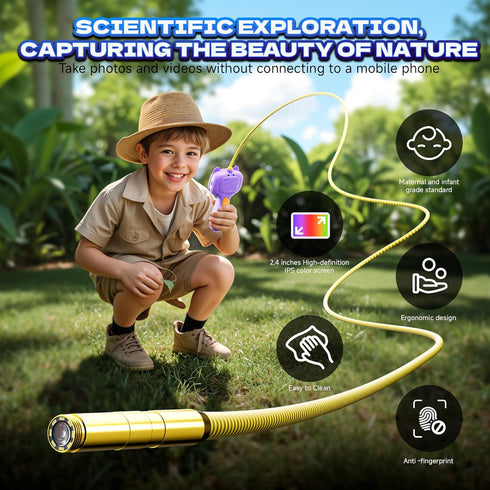 laaguu 3+ Borescope Snake Camera with Light for KidsSTEM Endoscope Educational Toy KitOutdoor Camping Nature Science