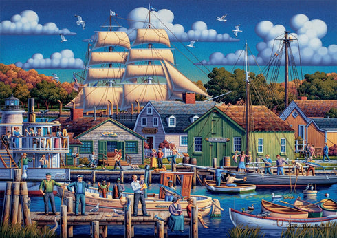 Buffalo Games - Dowdle - Mystic Seaport - 300 Piece Jigsaw Puzzle for Adults - Perfect for Game Nights