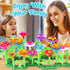 FUNZBO Flower Garden Building Toys, STEM Gardening Gift for Kids, Sorting and Stacking Crafts for Girls
